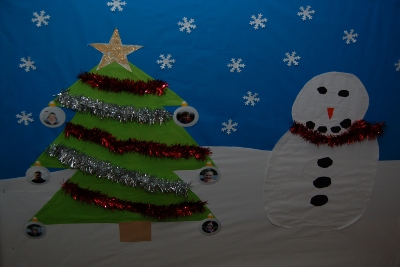 Christmas craft picture - Tree and Snowman