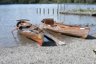 Rowing boats on Derwent Water - Keswick Launch
