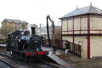 Steam Engine Refilling at Keighley Railway Station
