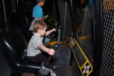 Controlling a JCB digger at Magna Science and Technology Center, Sheffield
