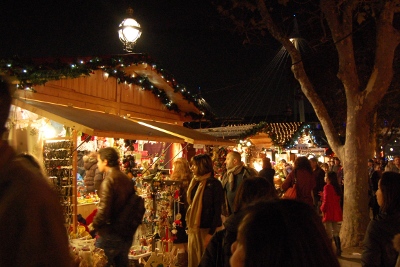 Christmas market stall at London Southbank Christmas Market