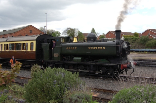 Steam train at Kidderminster on the Severn Valley Railway