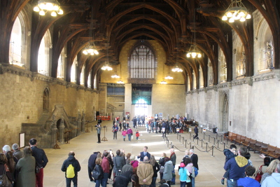 Main hall in Westminster, houses of parliament in London